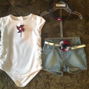 4th of July Red White & Blue outfit- 6-12 Months